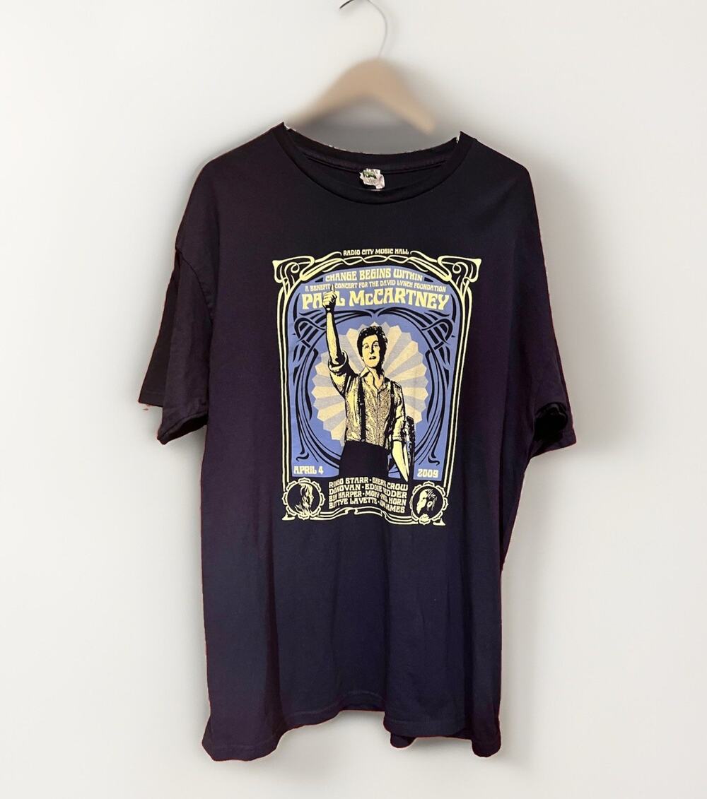 Paul McCartney T Shirt Change Begins Within David Lynch Fdn XL Radio City NYC